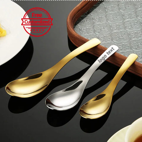 10pcs custom logo stainless steel soup spoon,customized premium tablespoons,personalized customized dessert spoon