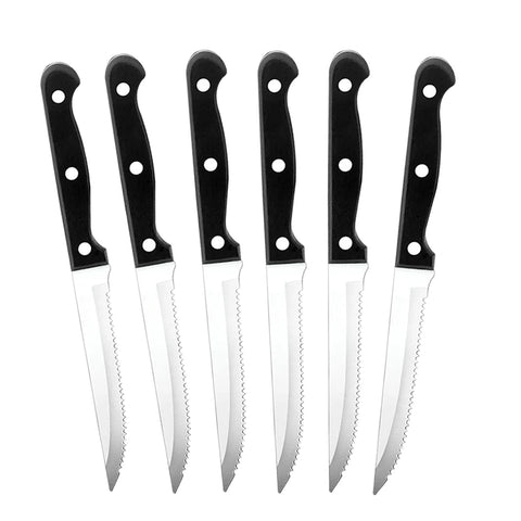 Serrated Steak Knives Ultra Sharp High Carbon Stainless Steel Knives with Ergonomic Handles Kitchen Knife Set