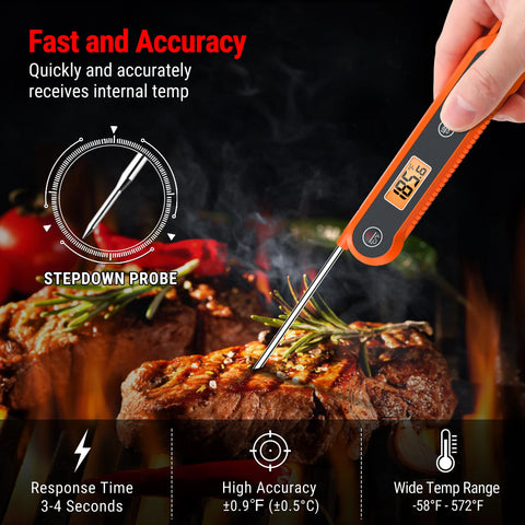 ThermoPro TP03H Digital Backlight Folding Barbecue Kitchen Cooking Meat Thermometer With Lock Function