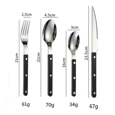 Fashion New Colorful Handle 304 Cutlery Set 18/10 Stainless Steel Creativity Gift Flatware Knife Fork Spoon Drop Ship