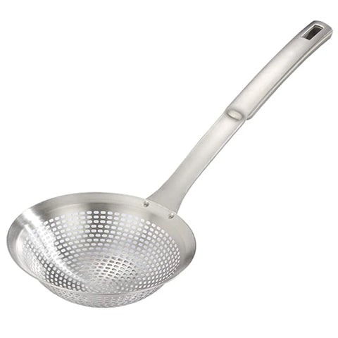 304 Stainless Steel Strainer Colander for Cooking & Frying, Skimmer Sieve with Long Handle, Kitchen Tools