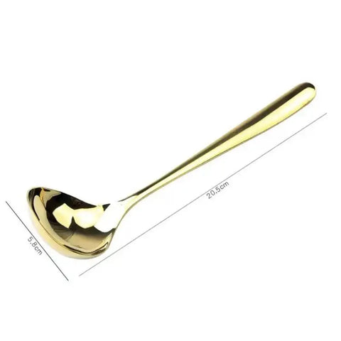 Feel Comfortable Small Spoon Household Stainless Steel Ladle Tableware Thickened Material Round Spoon Long Handle Porridge Spoon