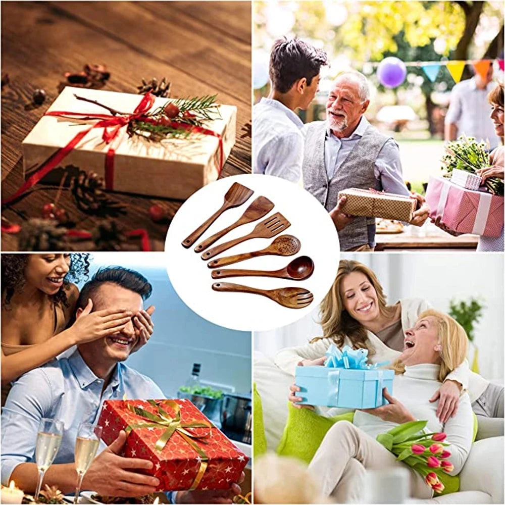 Kitchen Sets Wooden Kitchen Utensils Cooking Wooden Spoons Wooden Spoons Soup Utensils Kitchen Cooking Sets Cooking Gifts