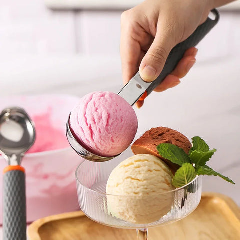 Premium Ice Cream Scoop With Trigger Ice Cream Scooper Stainless Steel, Heavy Duty Metal Icecream Scoop Spoon Dishwasher Safe