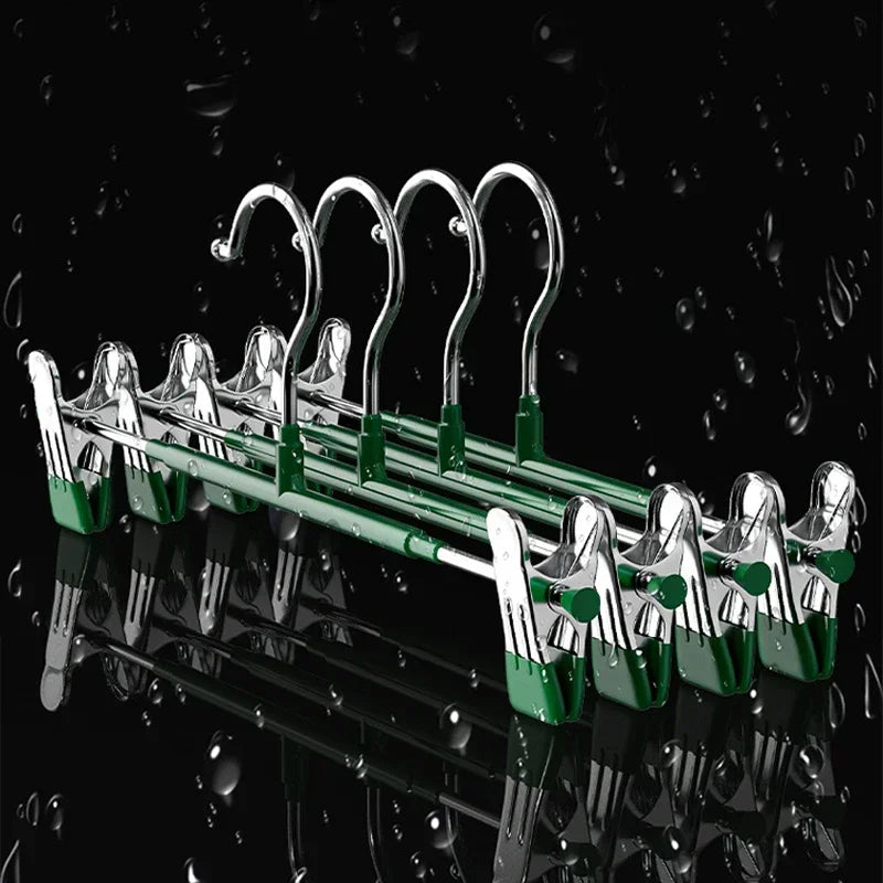 5pcs/pack Stainless Steel Pants Hangers Multifunctional Metal Hanger for Clothes Coat Non-slip Drying Hangers Closets Organizer