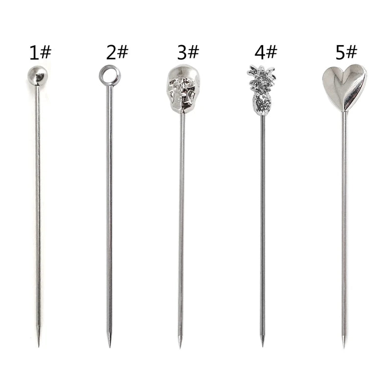 10 Pieces Stainless Steel Cocktail Picks Fruits Toothpicks Appetizers Toothpicks for Sandwiches Barbeque Snacks Cocktail