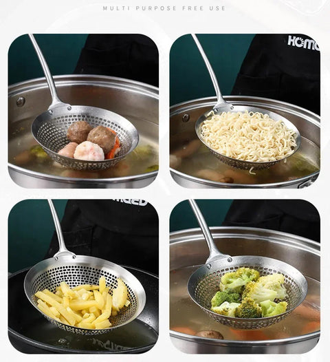 304 Stainless Steel Skimmer Strainer Colander Mesh Deep Fryer Oil Frying Scoop Noodles Dumpling Sieve Kitchen Tools Kitchenware