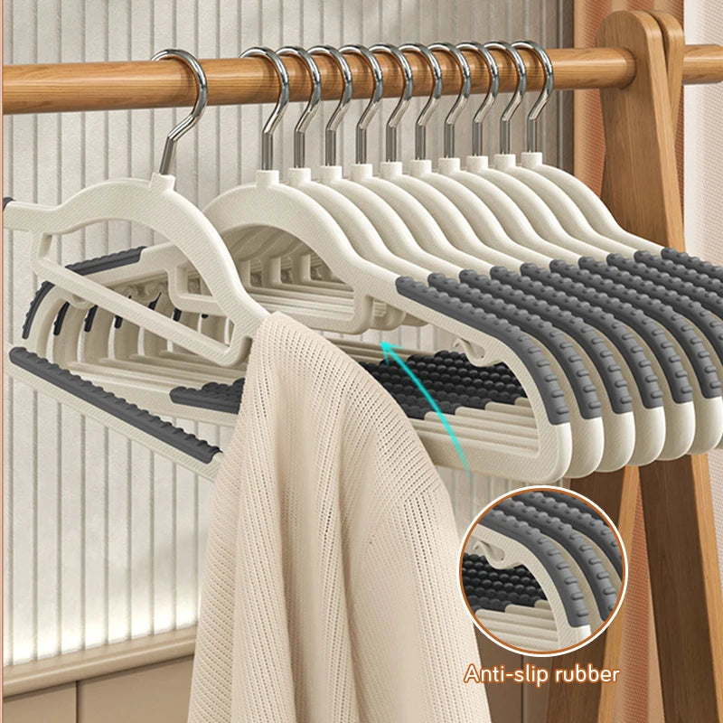 10/20pcs Multifunctional Clothes Hangers Rubber Anti-Slip Camisole Underwear Suit Organizers Rotin Dressing Storage Space Saving