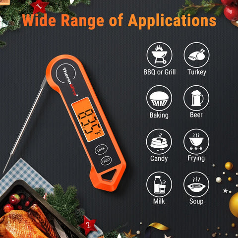 ThermoPro TP19H Digital  Waterproof Cooking Thermometer with  BBQ Thermometer  Backlight and Calibration