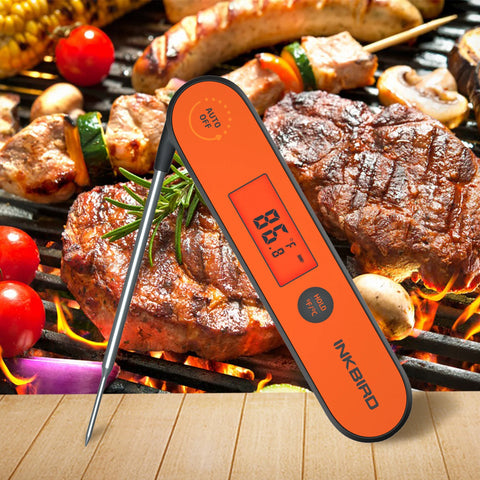 INKBIRD Digital Instant Read Meat Thermometer Indoor Outdoor Waterproof Rechargeable Grill Thermometer with Backlight Function