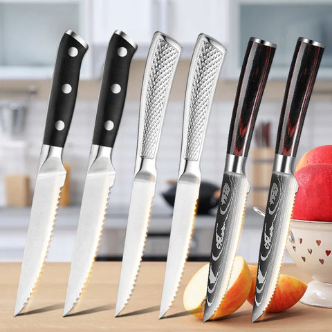 Stainless Steel Steak Knife Cut Meat Fruit Fish Vegetable Slicing Knife Dining Kitchen Chef Sushi Cooking Utility Knife