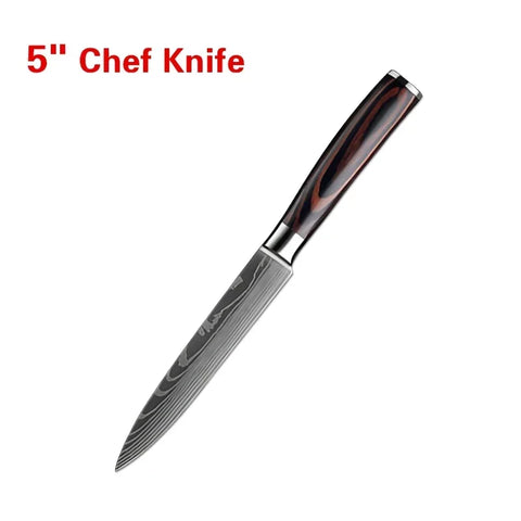 Professional Damascus Kitchen Knives High Carbon Stainless Steel Santoku Knife Sharp Cleaver Slicing Knife Butcher Boning Knife