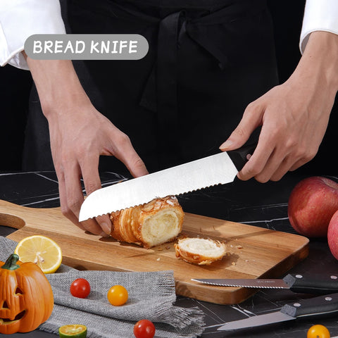 15PCS/Stainless Steel Kitchen Knife Set One-piece Chef's  Knive Vegetable Fruit Meat Cutting Bread steak knife All Saints' Day