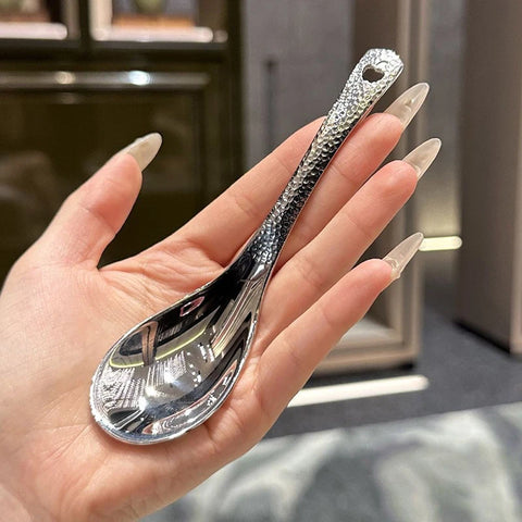 Stainless Steel Soup Spoon Deepen Large Capacity Spoon Silver Mirror Polished Flatware Soup Rice Home Kitchen Tableware