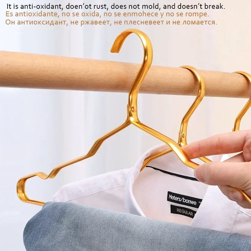 Clothes Hanger 10Pcs Aluminium Alloy Coat Hangers Anti-slip Drying Rack Wardrobe Space Saver Cloth Storage Rack Clothes Horse