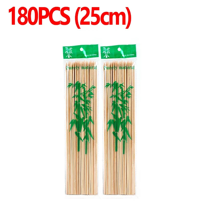 90/270pcs Disposable Bamboo Stick Food Grade Bamboo Skewer Sticks Natural Wood Sticks for Barbecue Party Buffet Food BBQ Tools