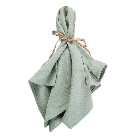 Sage Green Cloth Napkins Set of 10 Cotton Fabric Serviette Kitchen Tea Table Towels for Farmhouse Wedding Decoration - Wiktra