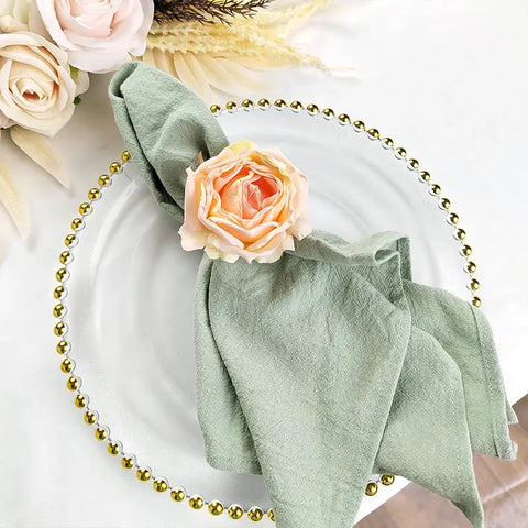 Sage Green Cloth Napkins Set of 10 Cotton Fabric Serviette Kitchen Tea Table Towels for Farmhouse Wedding Decoration - Wiktra