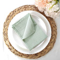 Sage Green Cloth Napkins Set of 10 Cotton Fabric Serviette Kitchen Tea Table Towels for Farmhouse Wedding Decoration - Wiktra