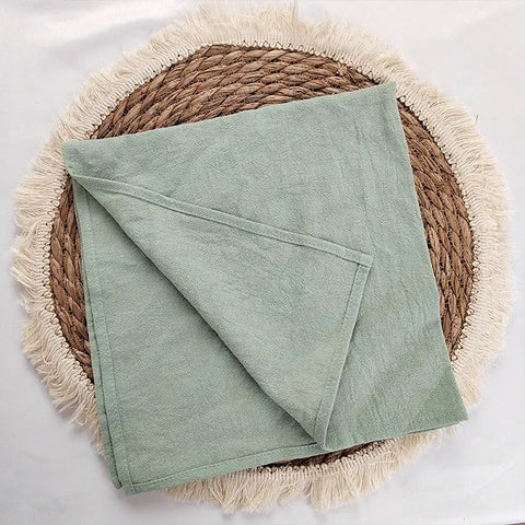 Sage Green Cloth Napkins Set of 10 Cotton Fabric Serviette Kitchen Tea Table Towels for Farmhouse Wedding Decoration - Wiktra