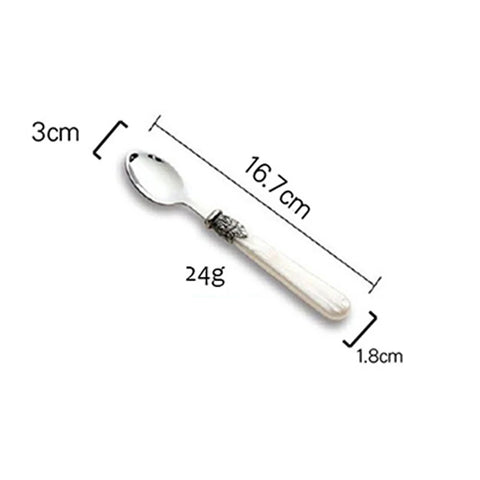 Retro Carving Pearl Spoon Fork Knife Stainless Steel Vintage Resin Handle Coffee Spoons Dessert Tableware Photographic Props