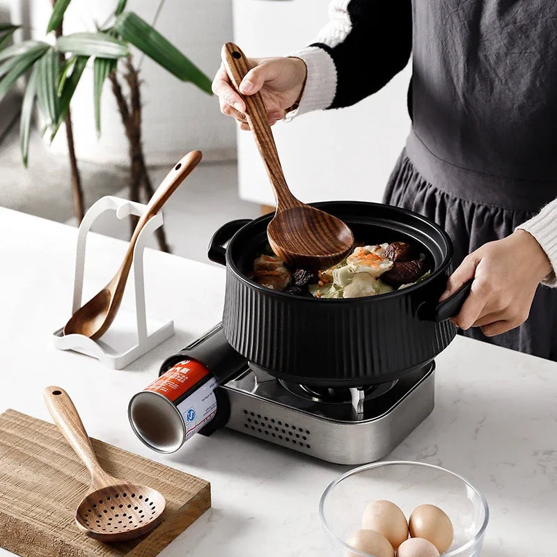 7pcs/set Teak Natural Wood Tableware Spoon Colander Spoon Special Nano Soup Skimmer Cooking Spoon Wooden Kitchen Tool Kit