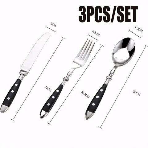 Hotel Stainless Steel Table Knife Fork Spoon Sets Teaspoon Teafork Steak Knife Cutlery Restaurant Serviing Set Black Wood Handle