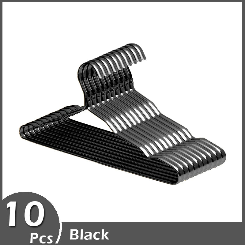 10 Pcs Aluminium Alloy Clothes Hangers Coat Hangers Non-slip Seamless Metal Rack Wardrobe Organizer Closet Clothing Golden Rack