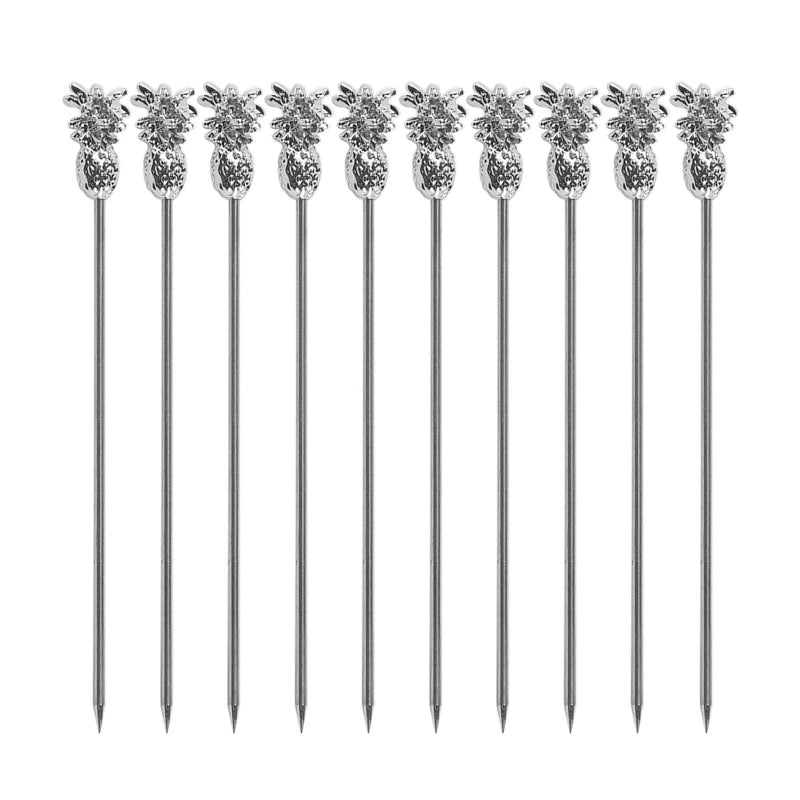 10 Pieces Stainless Steel Cocktail Picks Fruits Toothpicks Appetizers Toothpicks