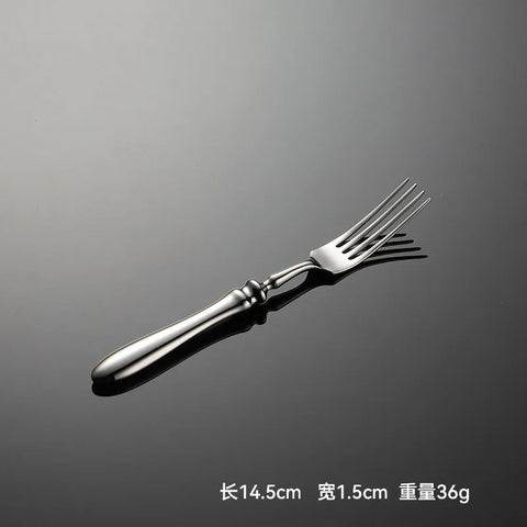 Heavy Gourd Handle Stainless Steel Cutlery Set Luxury Forged Knife Fork Spoon Shell Spoon Kits Dessert Full Dining Tableware