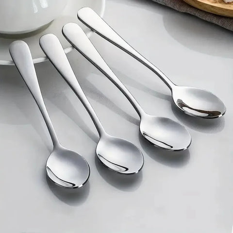 6 pcs set Espresso Mini Coffee Spoon 4.7 Inch Stainless Steel Spoon for Dessert Silver Perfect for restaurants cafe