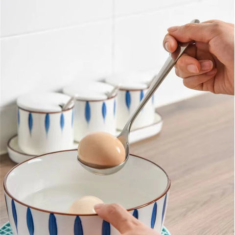 Feel Comfortable Small Spoon Household Stainless Steel Ladle Tableware Thickened Material Round Spoon Long Handle Porridge Spoon