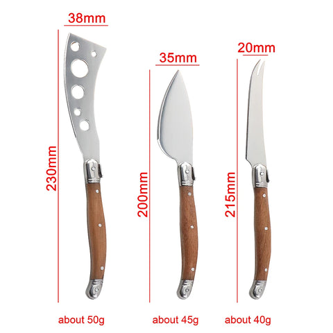 5pcs Cheese Knives Set Laguiole Cheese Slicer Wooden Cleaver For Party Multifunction Pronged Spreader Knife Cheese Serving Tools