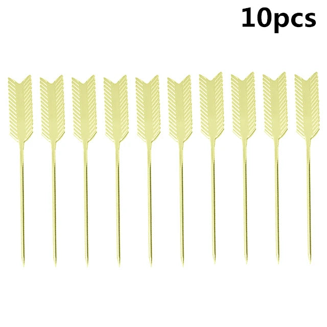 Cocktail Pick Stainless Steel Fruit Sticks Bar Tools Drink Stirring Sticks Martini Picks Party Wedding Accessory