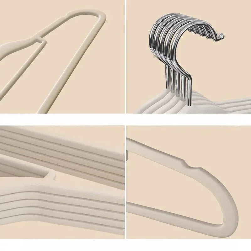 10pcs High-end Velvet Anti Slip Hangers To Save Space Wardrobe Organizer for Organizing Special Hanging Clothes for Household