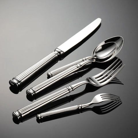 Roman Handle 304 Stainless Steel Cutlery Set Wedding Table Decoration Knife Fork Spoon Modern Kitchen Utensils Full Dishes Sets