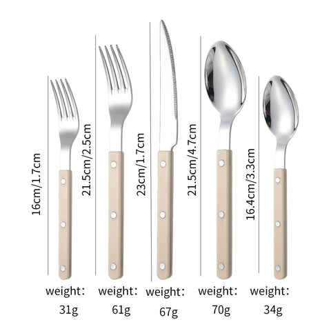 Fashion New Colorful Handle 304 Cutlery Set 18/10 Stainless Steel Creativity Gift Flatware Knife Fork Spoon Drop Ship