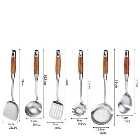 Stainless Steel Wok Spatula Cooking kitchen utensils cuisine outils accessoires Utensils Accessories Slotted Turner Rice Spoon