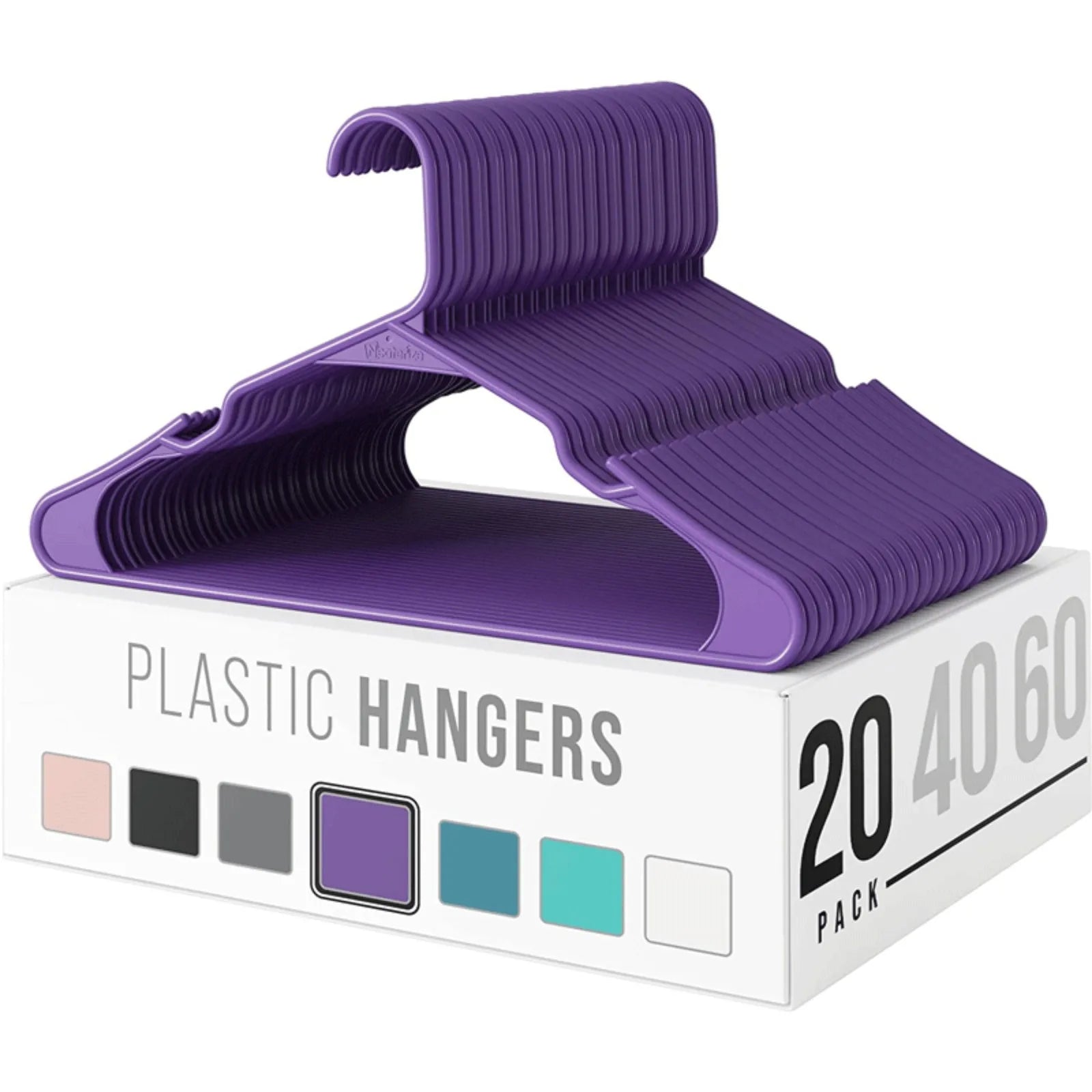 20pcs Clothes Hanger Hanger With Grooves For Airing Children Adult Plastic Thick Non-Slip Dip Plastic Coat Hanger For Clothes