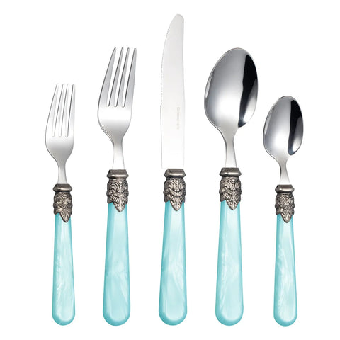 4pcs/set Blue Dinnerware Set Stainless Steel Steak Knife Fork Coffee Spoon Teaspoon Flatware Dishwasher Safe Kitchen Tablewar