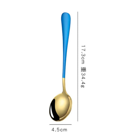 8 PCS Long Handle Gold Spoons Stainless Steel Dishwasher Safe for Tea Coffee Ice Cream Dessert Soup Kitchen Tableware