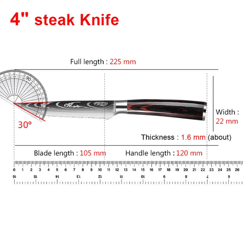 Stainless Steel Steak Knife Cut Meat Fruit Fish Vegetable Slicing Knife Dining Kitchen Chef Sushi Cooking Utility Knife