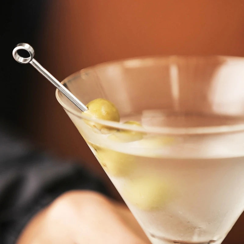 Y1UB Reusable Stainless Steel Cocktail Picks Sandwich Toothpicks for Party Home Bars
