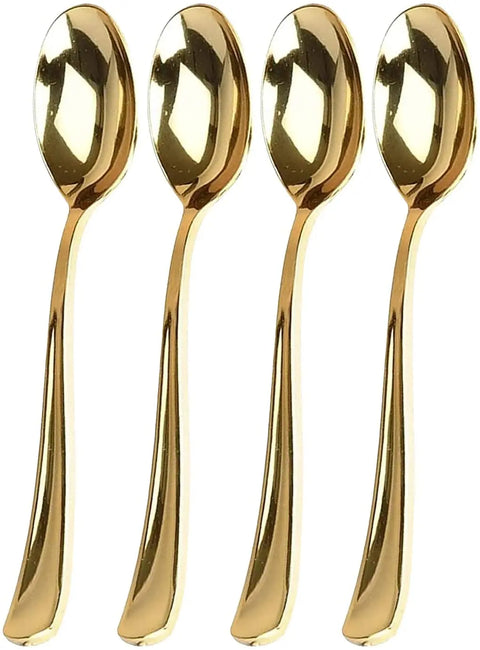 75 Pieces Gold Plastic Silverware- Disposable Flatware Set-Heavyweight Plastic Cutlery- Includes 25 Forks, 25 Spoons, 25 Knives