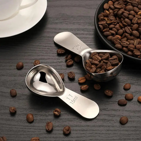 15/30ML Coffee Measuring Spoon 304 Stainless Steel Precise Scale Short Handle Milk Powder Liquid Seasoning Scoop Kitchen Gadgets