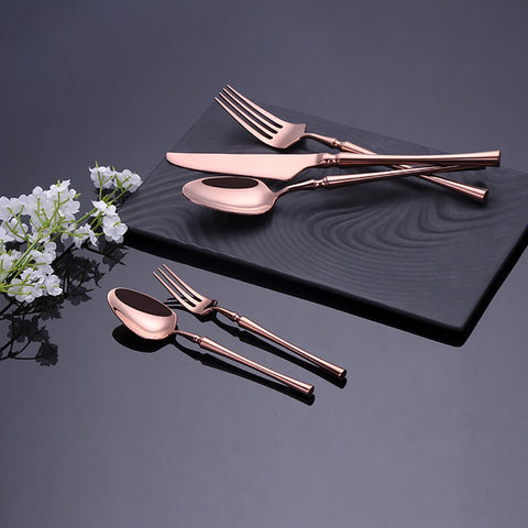 10/15/20/25/30Pcs Gold Tableware Dinnerware Stainless Steel Cutlery Set Sliver Knife Fork Spoon Set Kitchen Utensils Flateware