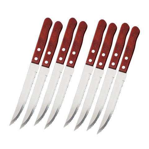 1-20 Pcs Stainless Steel Steak Knife  Wooden Handle Dinner Sharp Steak Knife Knives Set Restaurant Table Knives Dinnerware Set