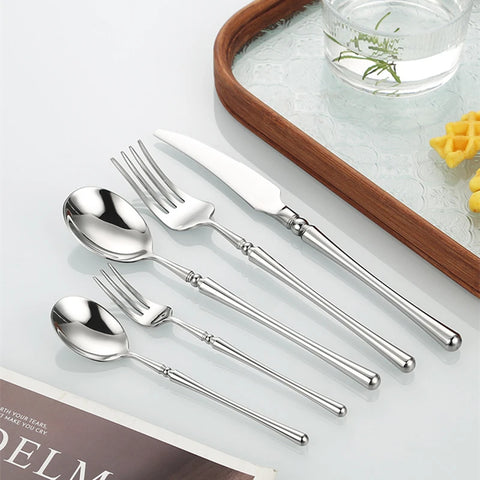 Fashion Cutlery 18/10 stainless steel 304 Classical Flatware Dinnerware Set Knife Fork Spoon Drop Shipping