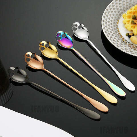 Stainless Steel Coffee Scoop Skull Shape Dessert Ice Cream Spoon Halloween Theme Party Dining-table Scoops Decorations Supplies