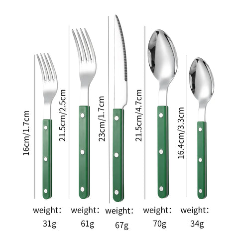 Fashion New Colorful Handle 304 Cutlery Set 18/10 Stainless Steel Creativity Gift Flatware Knife Fork Spoon Drop Ship